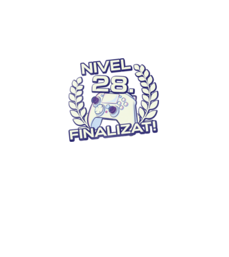 Nivel 28 finalizat! model negru pe tricou