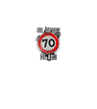 Am împlinit 70 de ani! model negru pe tricou
