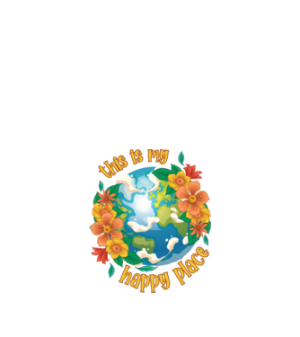 Happy Place model alb pe tricou