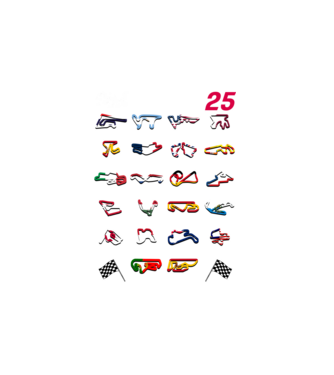 MOTOGP 25 CALENDAR Negru model alb pe tricou