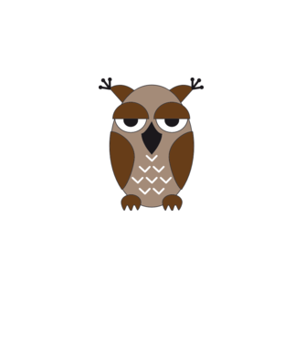 Owl model alb pe tricou