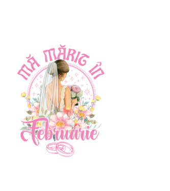 mă mărit - în februarie model alb pe tricou