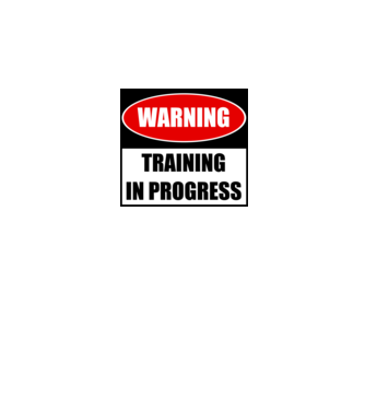 Warning Training In Progress model gri pe tricou