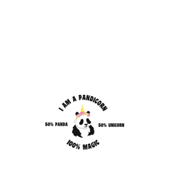 Pandicorn model alb pe tricou