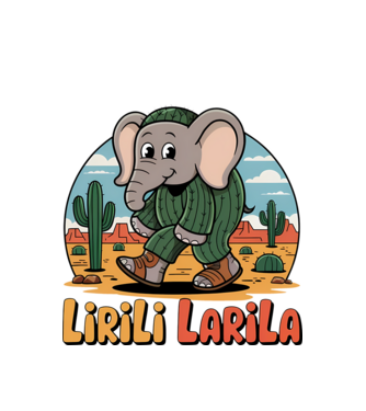 Lirili Larila model alb pe tricou