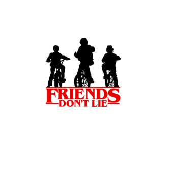friends dont lie bicycle model alb pe tricou