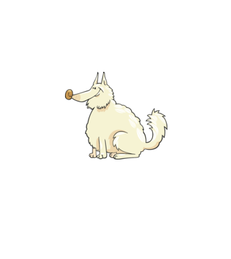 Dog silhouette model albastru deschis pe tricou