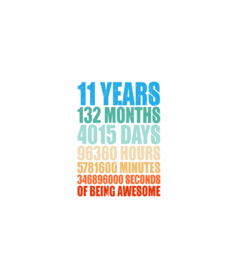 11 years of being awesome model negru pe tricou