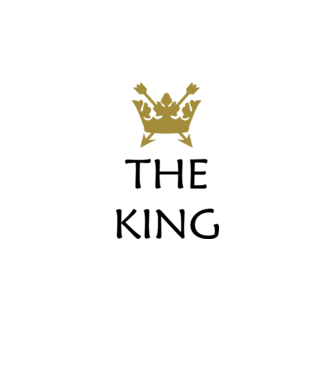 The King model alb pe tricou