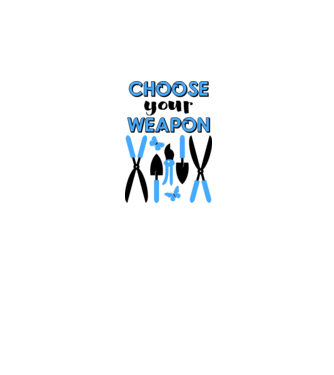 Choose your weapon model alb pe tricou