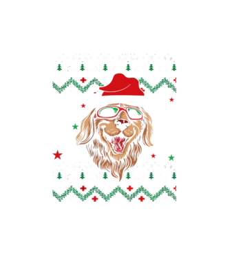 Ugly sweater dog model alb pe tricou
