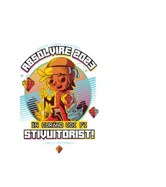 absolvire 2023 stivuitorist model alb pe tricou