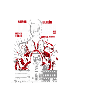 la casa de papel family model negru pe tricou
