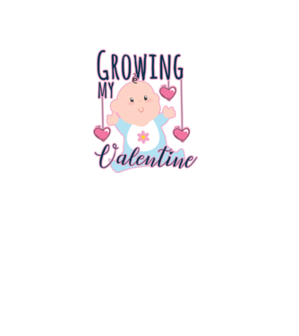 Growing my Valentine model alb pe tricou