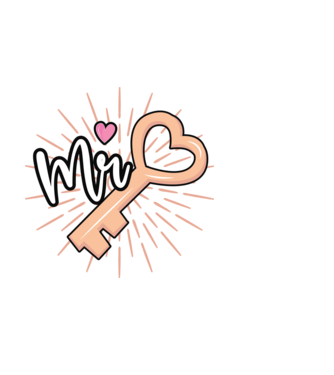 Mr key to the heart model alb pe tricou