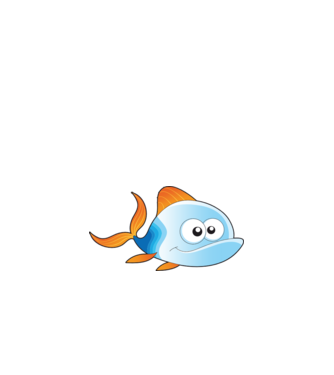 Fish model alb pe tricou