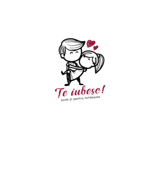 te iubesc! model alb pe tricou