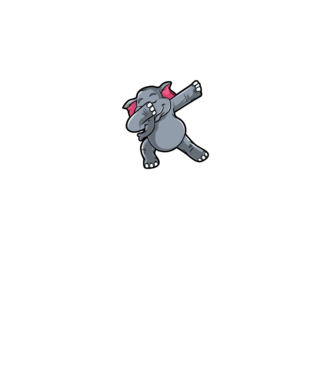 Elefant DAB model negru pe tricou