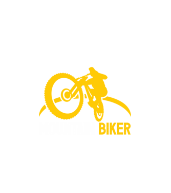 mountain biker model alb pe tricou