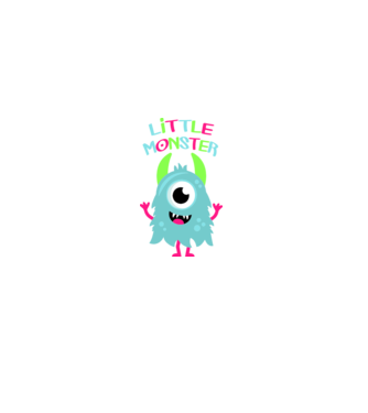 Little monster model alb pe tricou