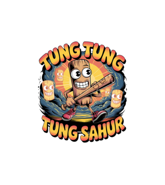 Tung Tung Tung Sahur Retro model nisipiu pe tricou