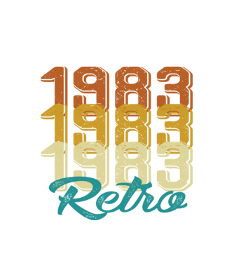 1983 retro model alb pe tricou