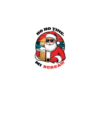Ho ho ține mi berea! alb model alb pe tricou