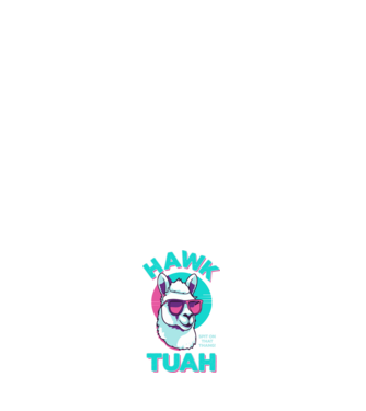 Hawk tuah llama retro sunglasses model alb pe tricou