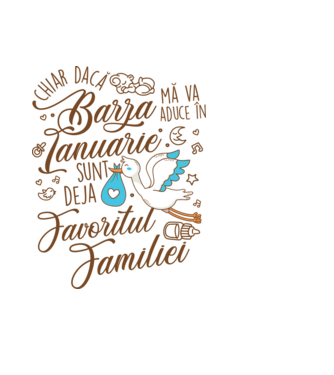 Favoritul familiei IANUARIE model negru pe tricou