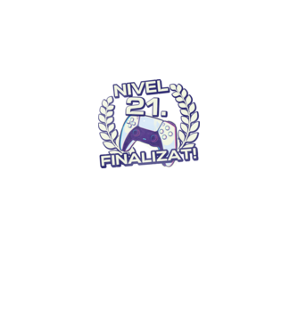 Nivel 21 finalizat! model negru pe tricou