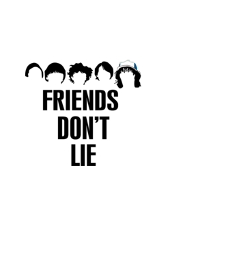 friends dont lie stranger things model albastru deschis pe tricou
