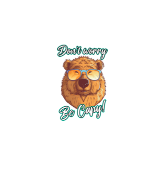Don't worry be Capy model negru pe tricou