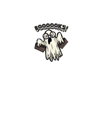 Spooky boookworm model negru pe tricou