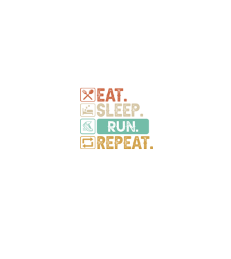 Eat Sleep Run Repeat model negru pe tricou