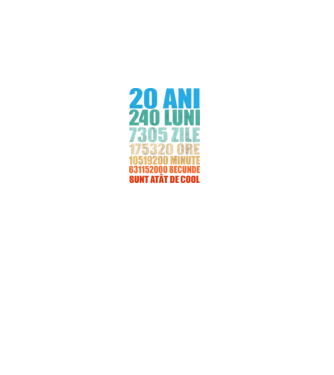 De 20 ani - luni - zile - ore - minute - secunde - sunt atât de cool model negru pe tricou