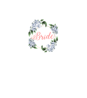 BRIDE blue floral model alb pe tricou