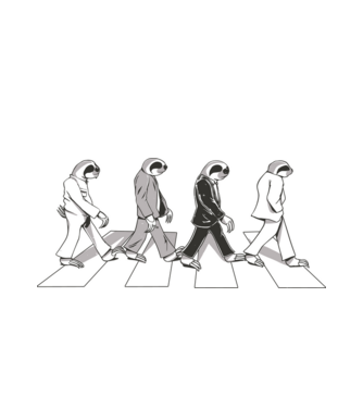 Beatles model alb pe tricou
