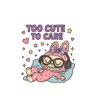 Too cute to care model nisipiu pe tricou