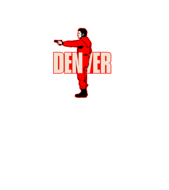 denver la casa de papel model negru pe tricou