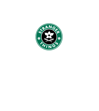 stranger things starbucks model alb pe tricou
