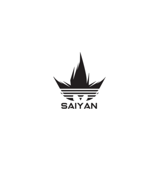 saiyan logo model alb pe tricou