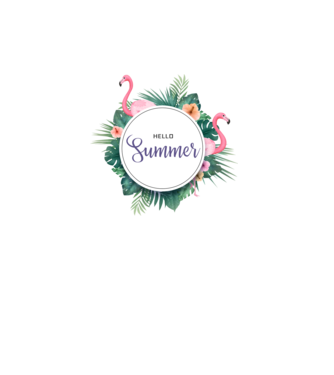 Hello summer model alb pe tricou