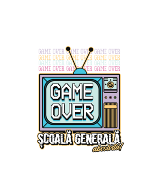 Absolvire retro școală generală model alb pe tricou