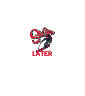 Ski you later model negru pe tricou