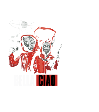 bella ciao money heist model negru pe tricou