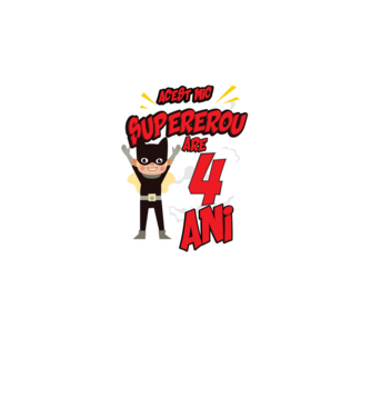 Acest mic supererou are 4 ani model negru pe tricou