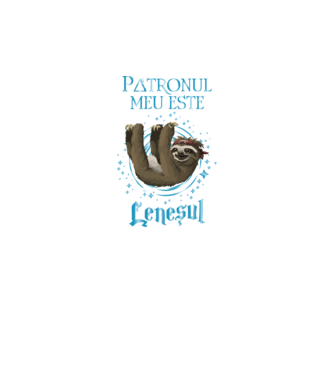 Patronul meu este LENEȘUL model negru pe tricou
