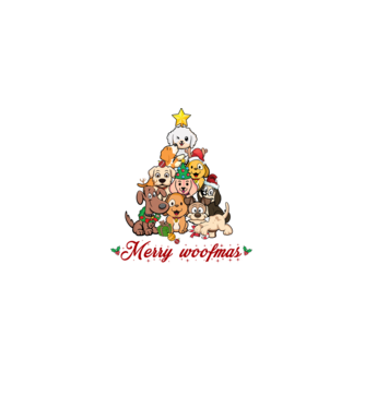 Merry woofmas model  pe tricou