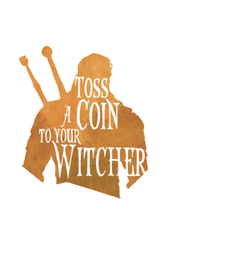 Toss a Coin to your Witcher model negru pe tricou