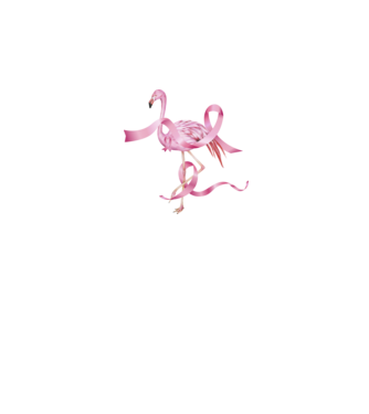 Împotriva Cancerului de sân flamingo model negru pe tricou
